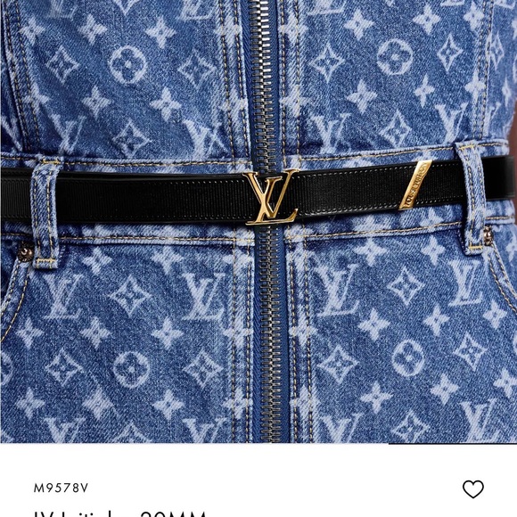 Louis Vuitton Black Belt with Gold LV Logo - Picture 6 of 6